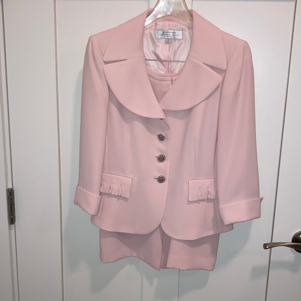 Tahari Soft Pink Jacket and Skirt